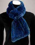 Cable Rex Scarf with Loop - True Blue