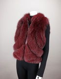 Sporty Fox Zip Vest- Burgundy