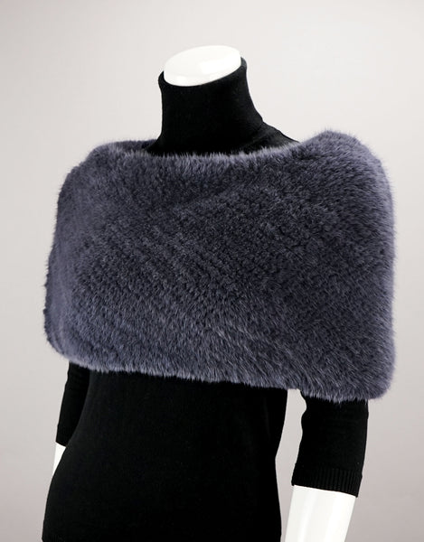 Minktail Stretch Cowl/ Shrug - Charcoal