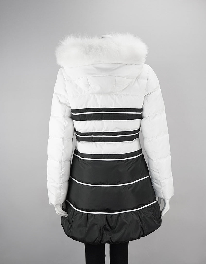 Modern Fitted A-Line Stroller - White Black
