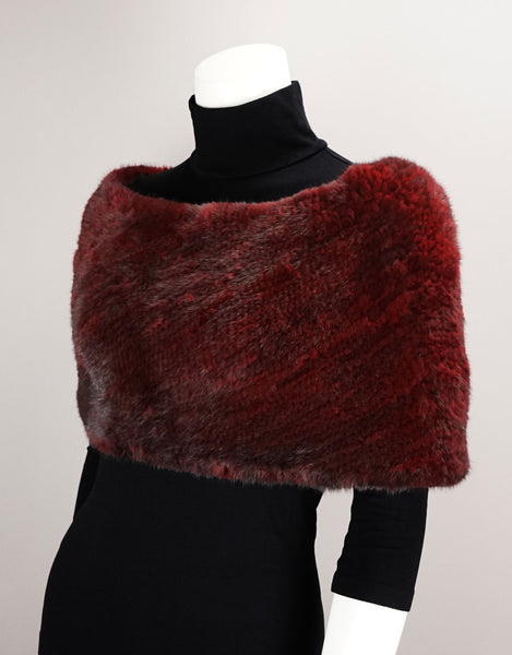 Minktail Stretch Cowl/ Shrug - Burgundy