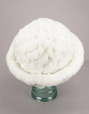 Woven Fur Hat - White