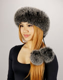 Pom Pom Headband - Black Frost