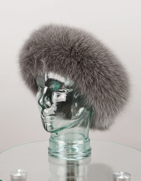 Fur Headband- Moody Grey