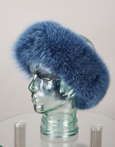 Fur Headband- Wedgewood Blue