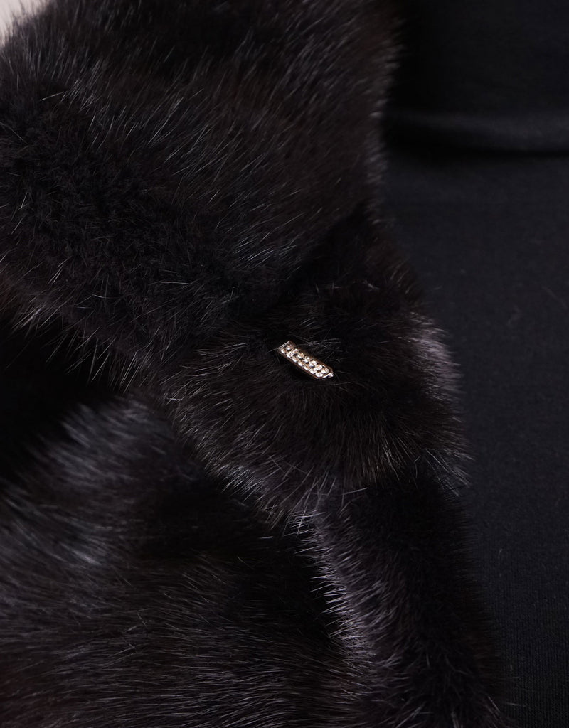 Chic Longline Mink Vest - Graphite