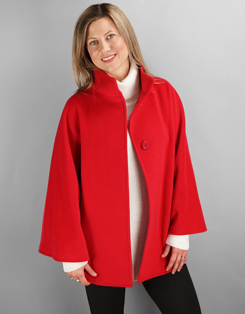 Belted Modern Cape/Jacket - Red