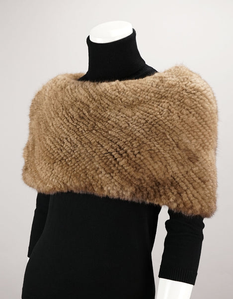 Minktail Stretch Cowl/ Shrug - Sable