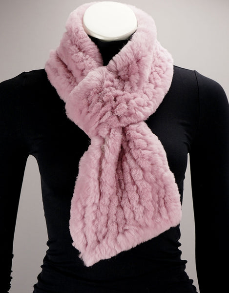 Cable Rex Scarf with Loop - Mauve