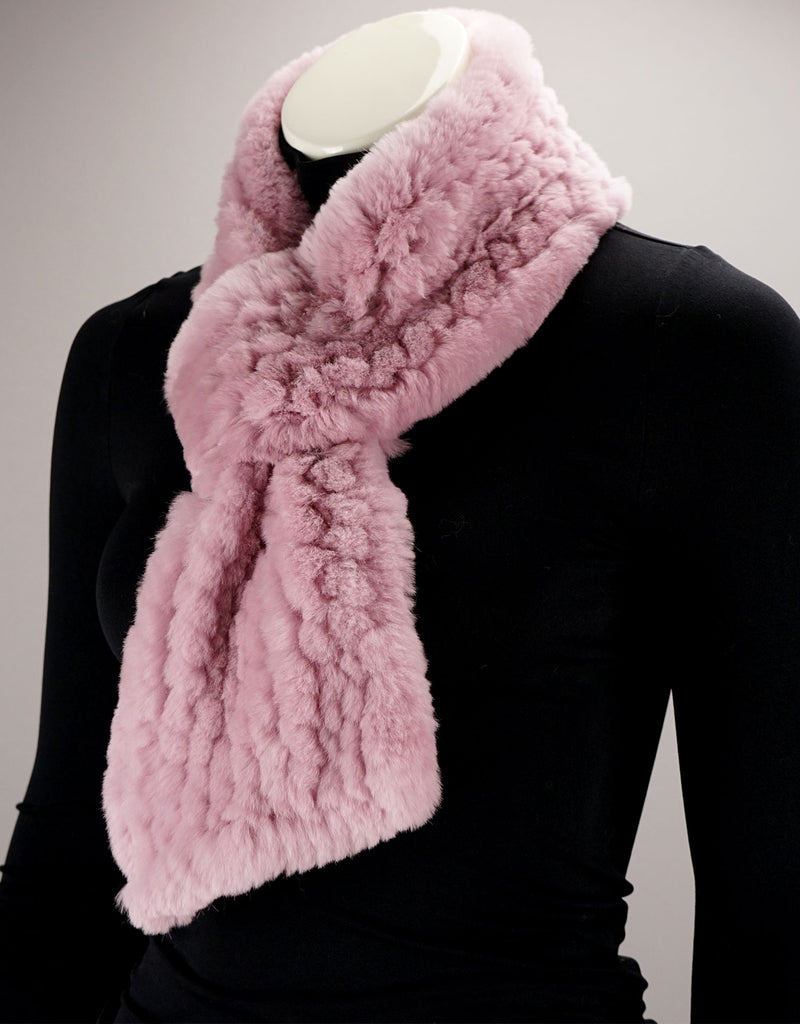 Cable Rex Scarf with Loop - Mauve