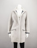 Curly Wool Sheepskin Reversible Carcoat - Denim