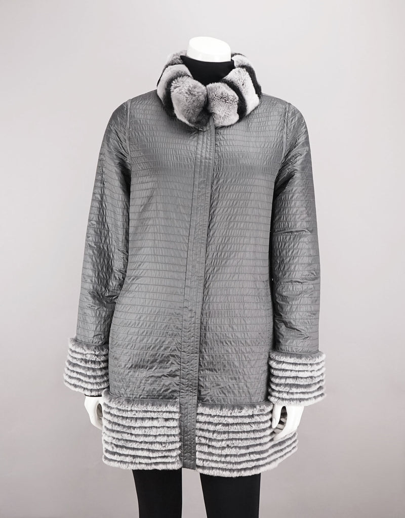 Reversible Poly Carcoat/ Rex Lined - Grey