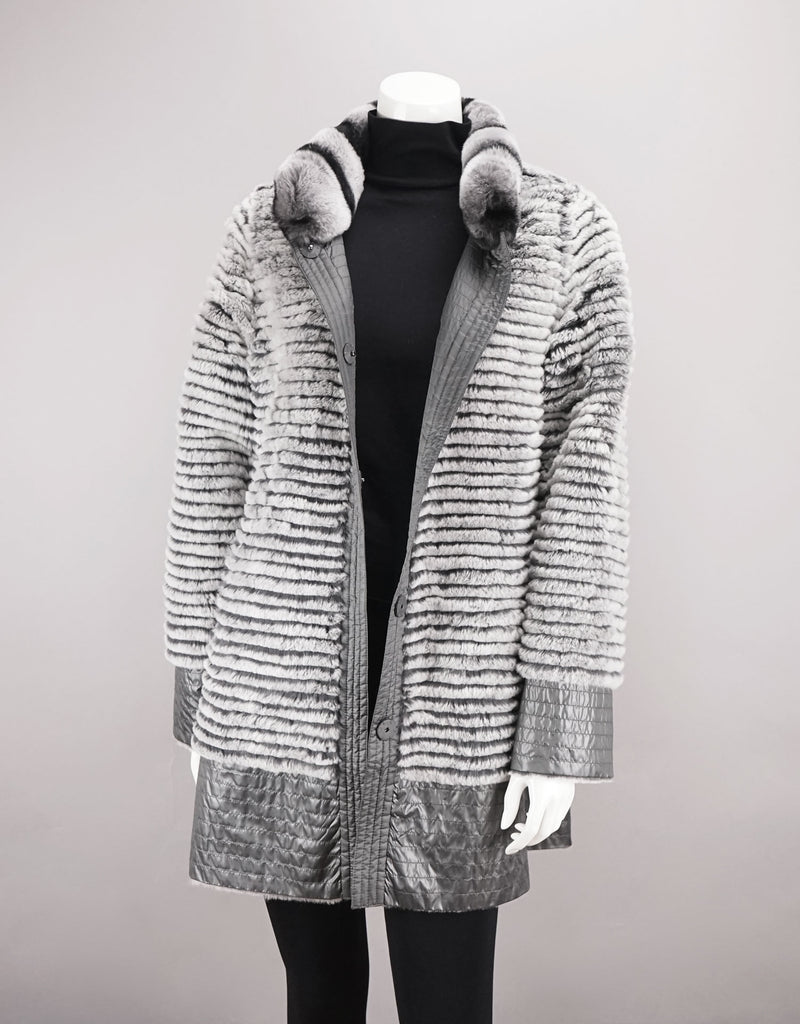 Reversible Poly Carcoat/ Rex Lined - Grey