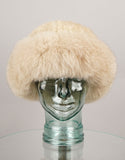 Hand woven Mink hat with Fox Trim - Pearl