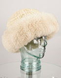 Hand woven Mink hat with Fox Trim - Pearl