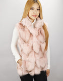 Funky Section Fox Vest - Pink Dyed Natural Blue