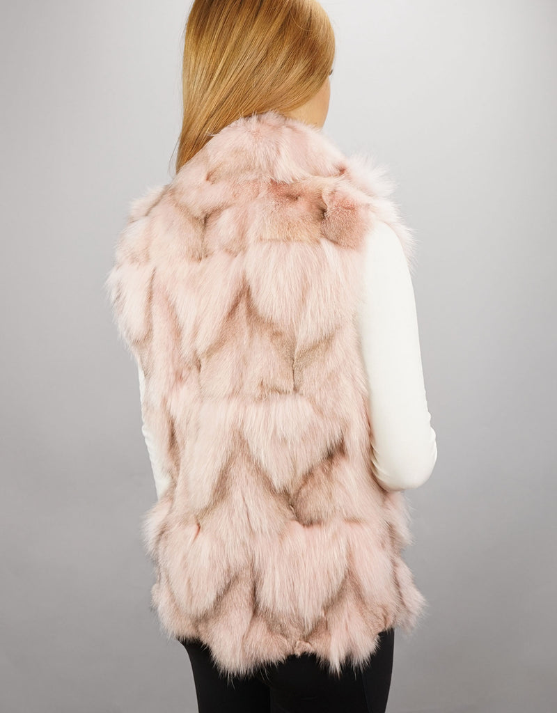 Funky Section Fox Vest - Pink Dyed Natural Blue