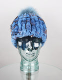 Classic Pom Pom Hat - Blue Animal