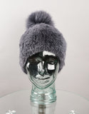 Classic Mink Pom Pom Hat - Charcoal