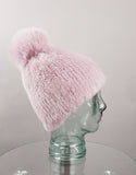 Classic Mink Pom Pom Hat - Mauve