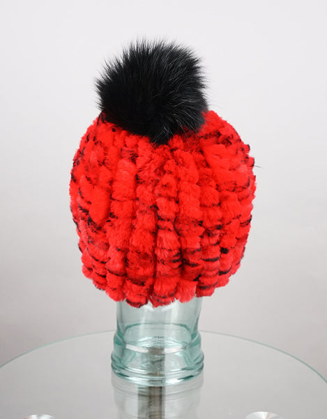 Classic Pom Pom Hat - Red Animal
