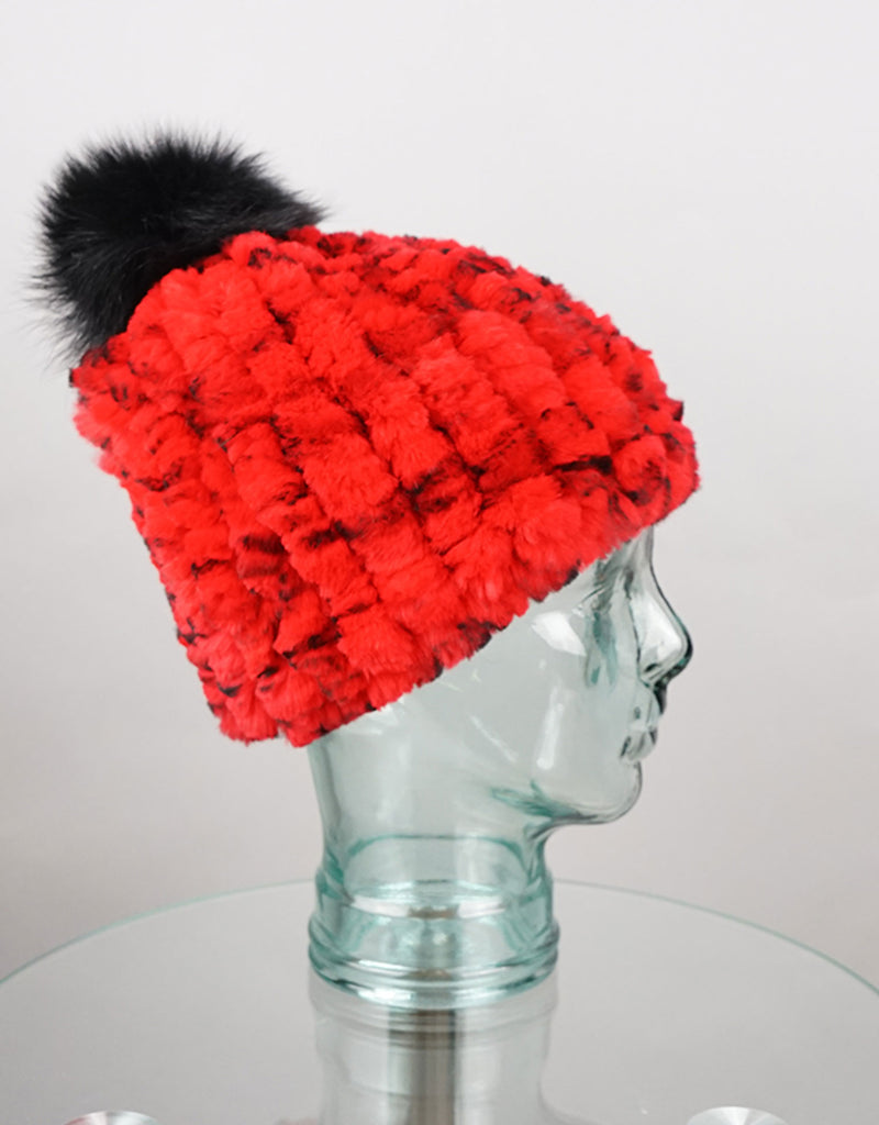 Classic Pom Pom Hat - Red Animal