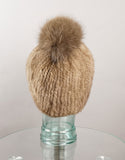 Classic Mink Pom Pom Hat - Sable