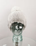 Classic Mink Pom Pom Hat - Sapphire