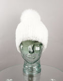 Classic Mink Pom Pom Hat - White