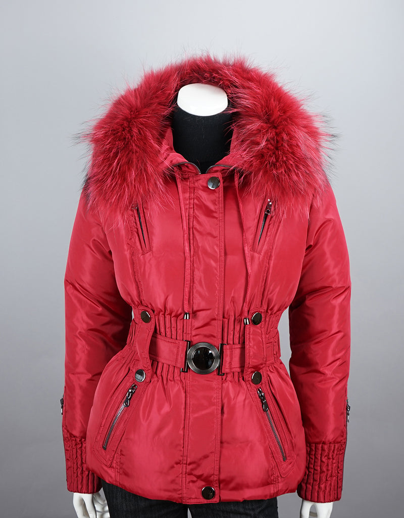 Belted Sporty Jacket-Red