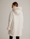 Hooded Reversible Faux Fur Stroller- Vanilla