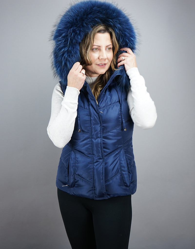 Vest Coat Fur Trimmed Hooded Vest Michael Kors Plus Size Embossed