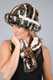 Stretch Rosette Scarf-Black