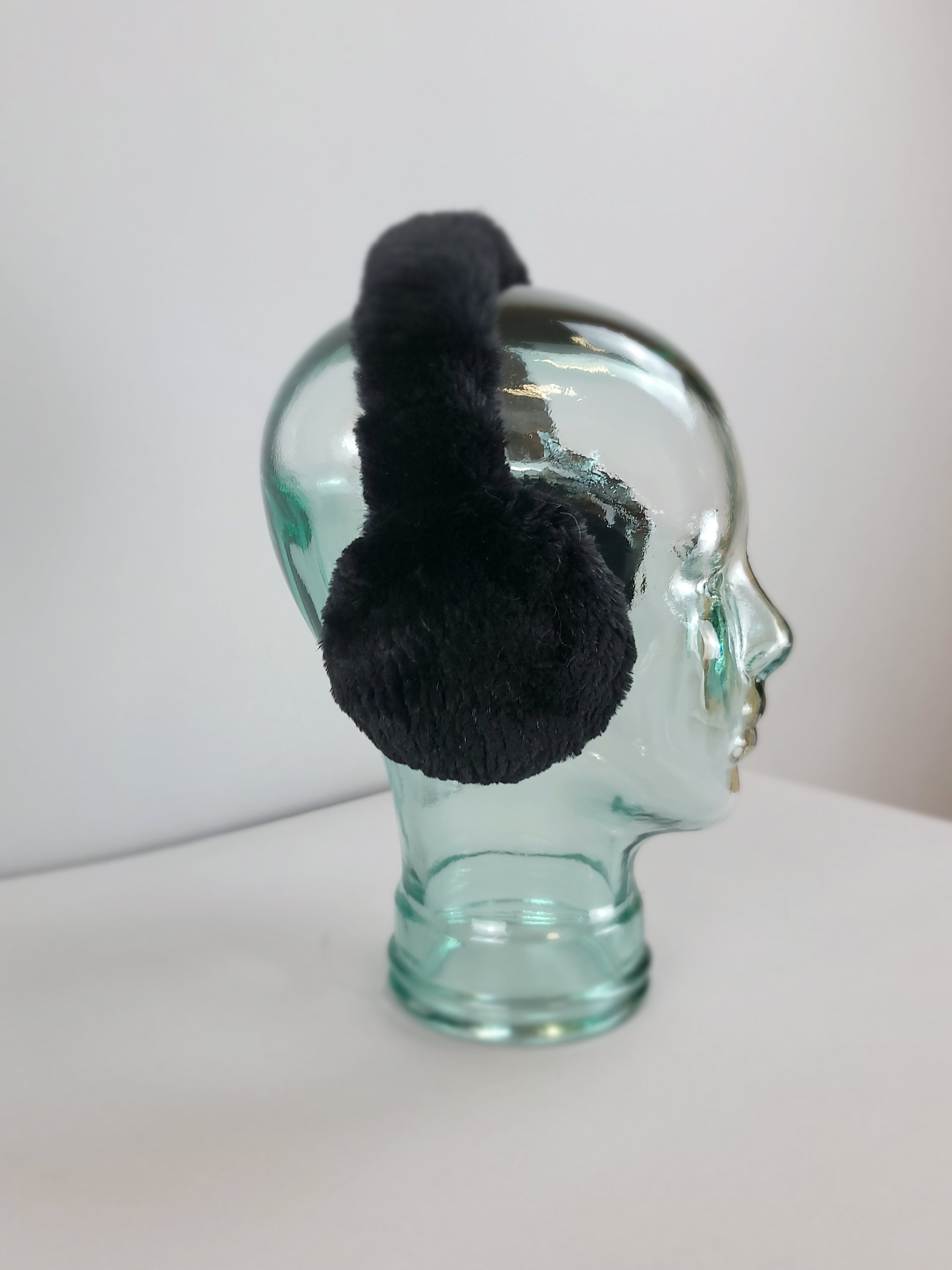 Fur Earmuff Black Snowflake