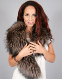 Lux Fur Collar- Crystal Dyed Silver