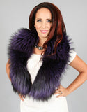 Lux Fur Collar- Crystal Dyed Silver