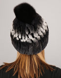 Cuff Cable Hat - Black Snow