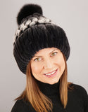 Cuff Cable Hat - Black Snow