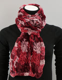 Cable Rex Scarf with Loop - Burgundy Mix