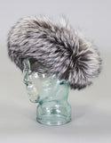 Wide Fur Headband-Crystal Dyed Silver