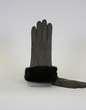Mink trimmed glove