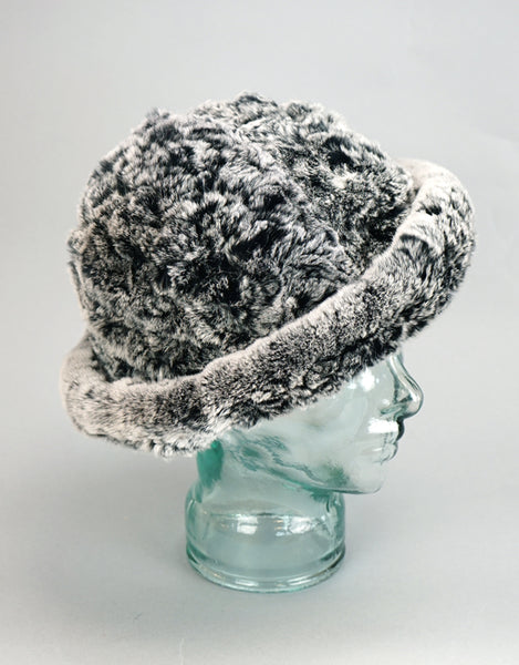 Woven Fur Hat - Black Snow