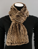 Cable Rex Scarf with Loop - Brown Camel Taupe