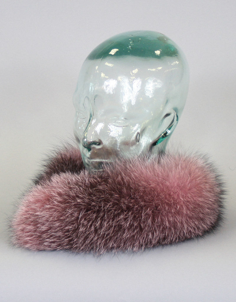 Fur Headband- Pink Indigo