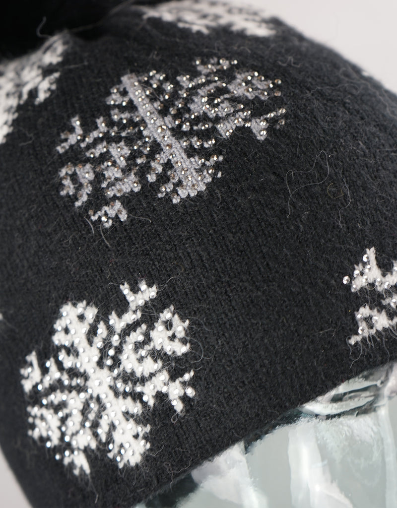 Digital Snowflake Hat- Black