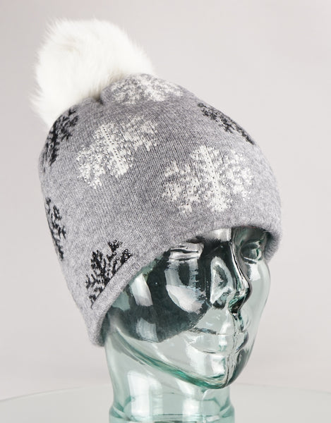 Digital Snowflake Hat- Grey