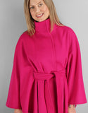 Belted Modern Cape/Jacket - Bright Pink