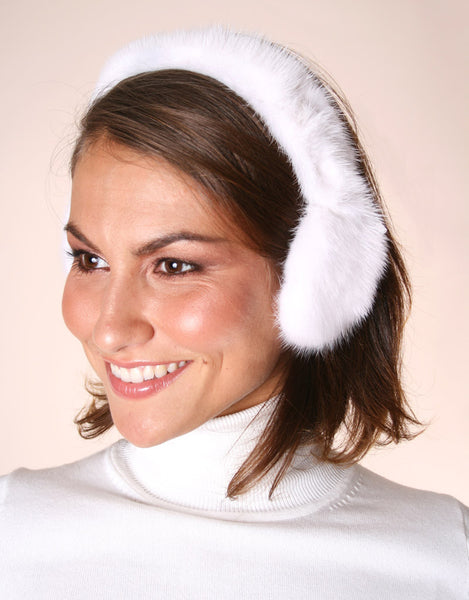 Mink All Fur Earmuff-White