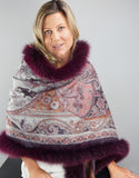 Printed Cashmere Shawl- Mulberry Scroll