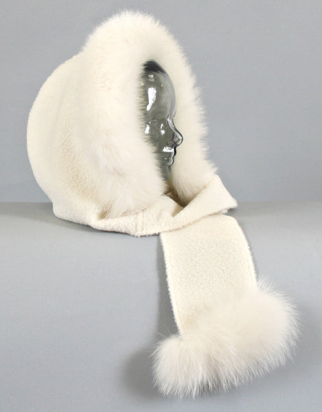 Hood with Fur Trim- Off White